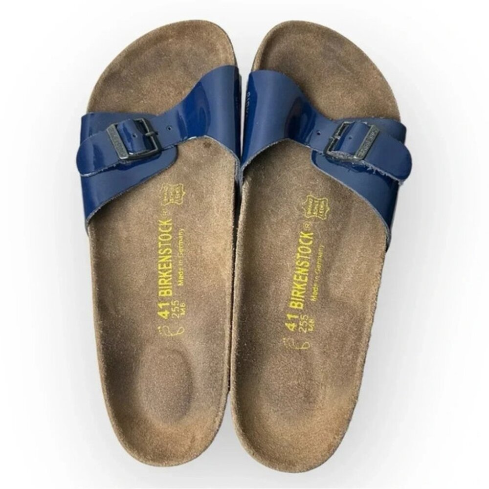 Birkenstock Blue Madrid Birko Flor Slide Sandal  41